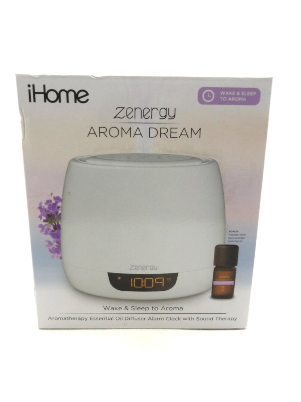 iHome Zenergy Aroma Dream Ultrasonic Aroma Diffuser/Alarm Clock/Sound Therapy